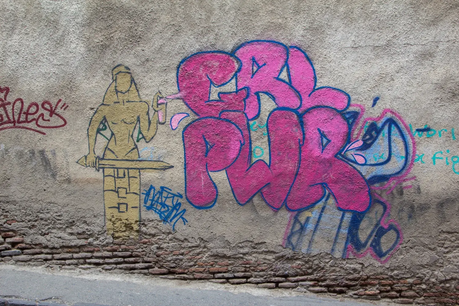 Mother of Georgia with a Spray can - GRL PWR