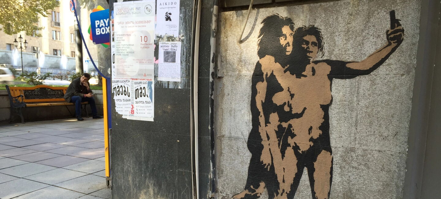 Stencil Mural in Tbilisi by Streetartist Dr. Love